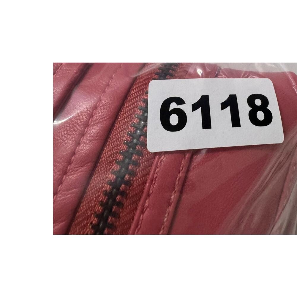 Chou Yatou Medium Pink Faux Leather Moto Jacket - Picture 8 of 8